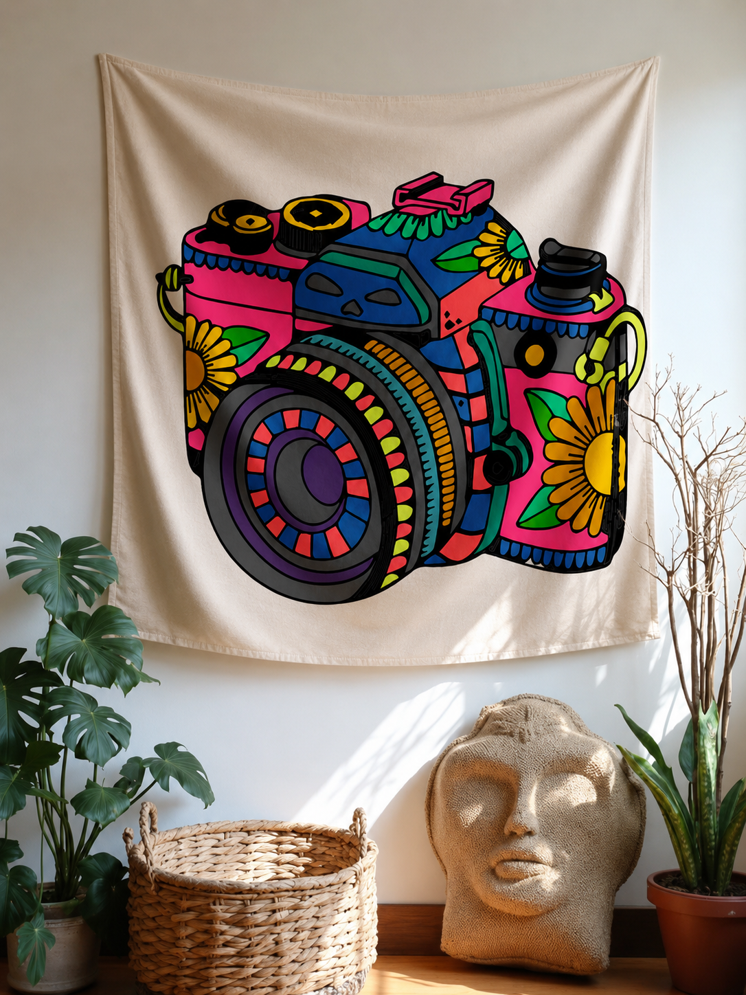 Pop-Art Retro Camera Tapestry