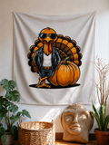 Cool Guy Biker Turkey Tapestry