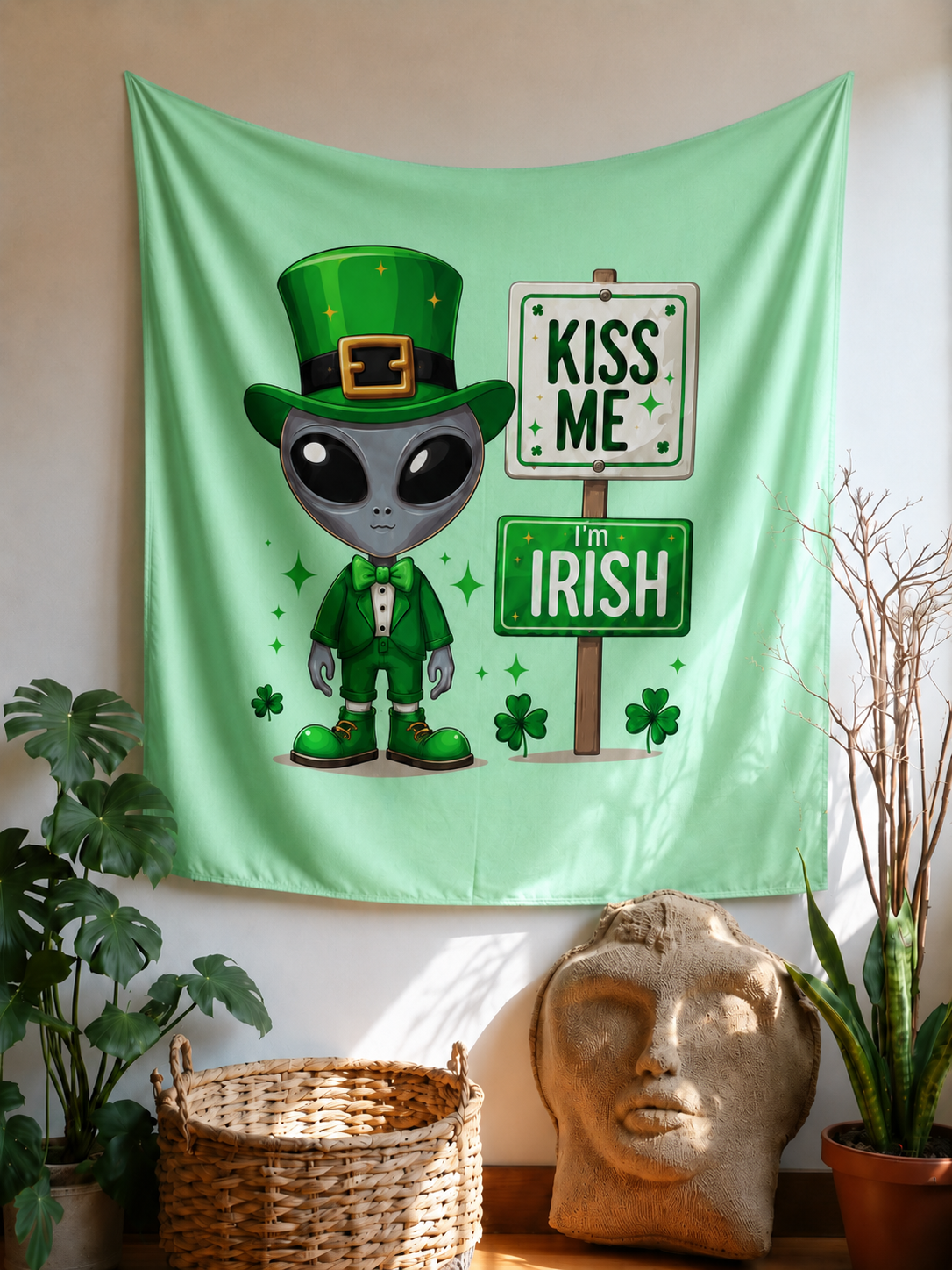 Lucky Alien Leprechaun Tapestry