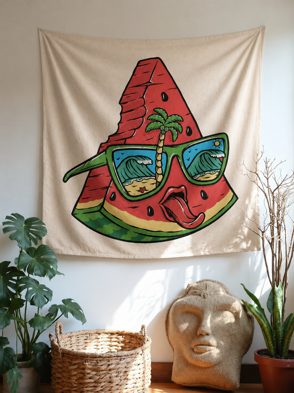 Funky Summer Watermelon Wall Tapestry