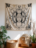 Celestial Harmony Sun and Moon Mystical Tapestry