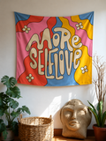 Retro "More Self Love" Quote Tapestry