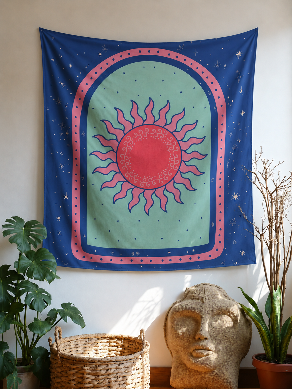 Pastel Lavender and Pink Psychedelic Swirl Tapestry