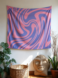 Cosmic Spiral Pastel Tie-Dye Wall Tapestry