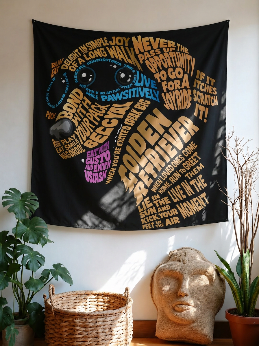 Be Kind Groovy Retro Typography Tapestry