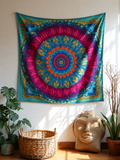Psychedelic Jewel-Tone Mandala Tapestry