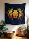 Mystical Gold Triple Sun Tapestry