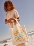 Playful Summer UV Graphic Slogan Tote Bag