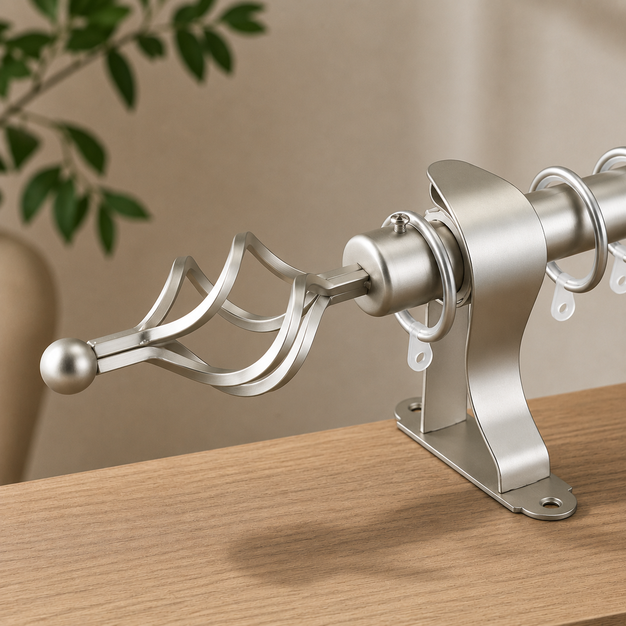 Black Single Curtain Rod Set