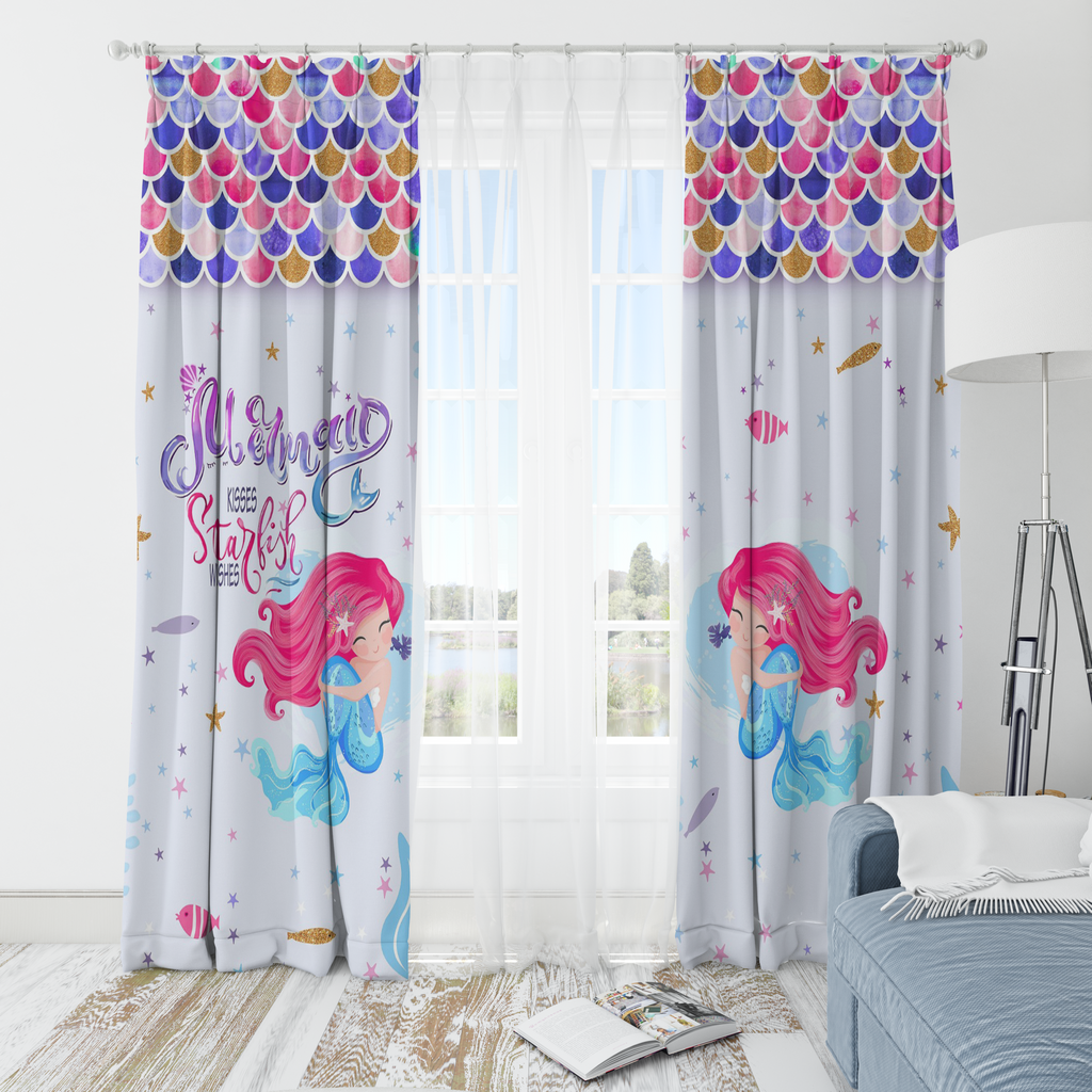 Mermaid Wishes Kids Nursery Curtain