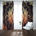Mystical Celestial Sun & Moon Curtain – Gold & Amber