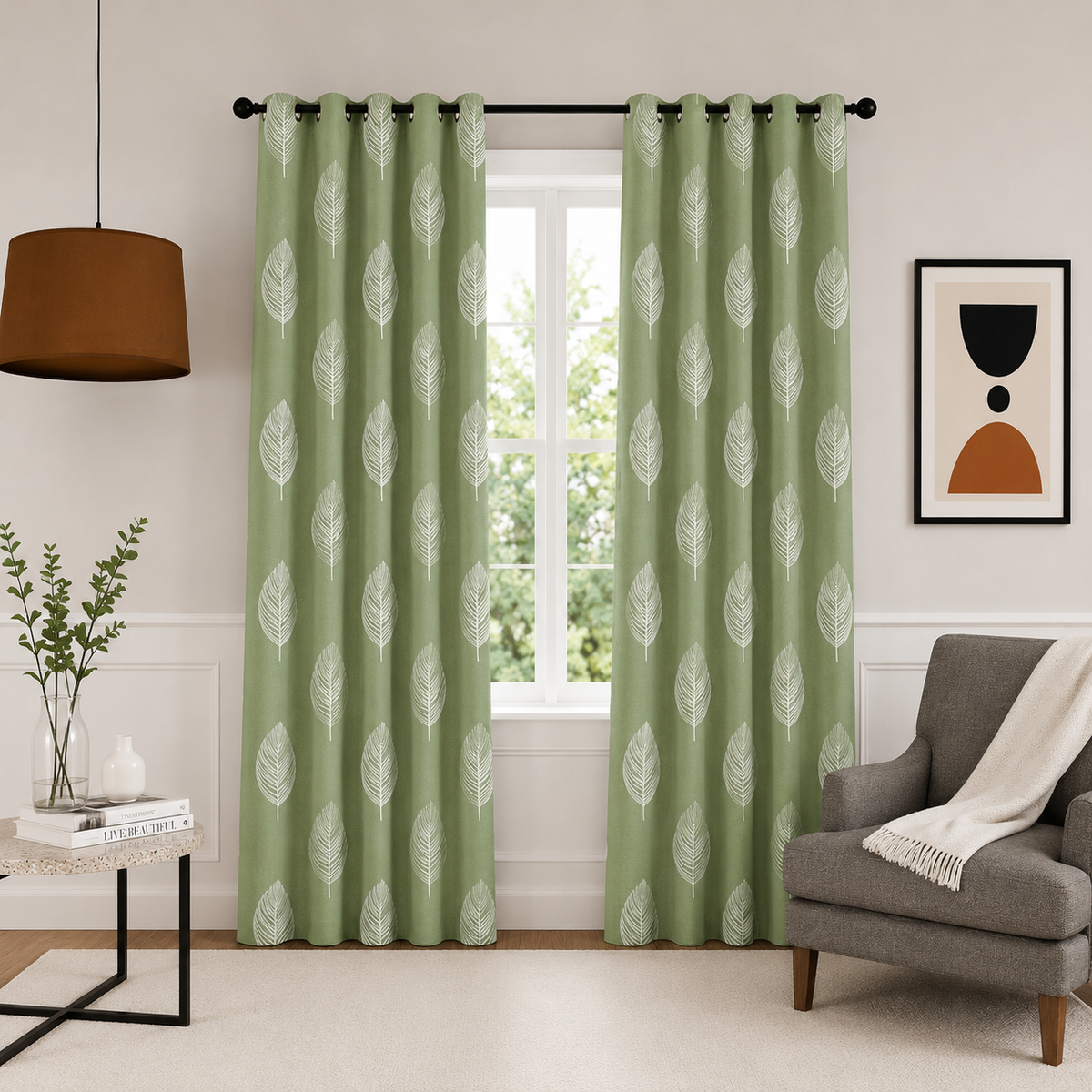 Green Leaves Curtain