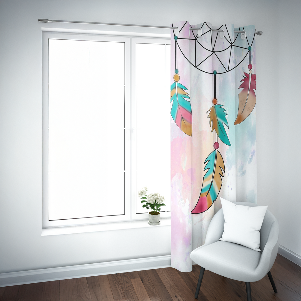 Watercolor Dreamer Dreamcatcher Curtain