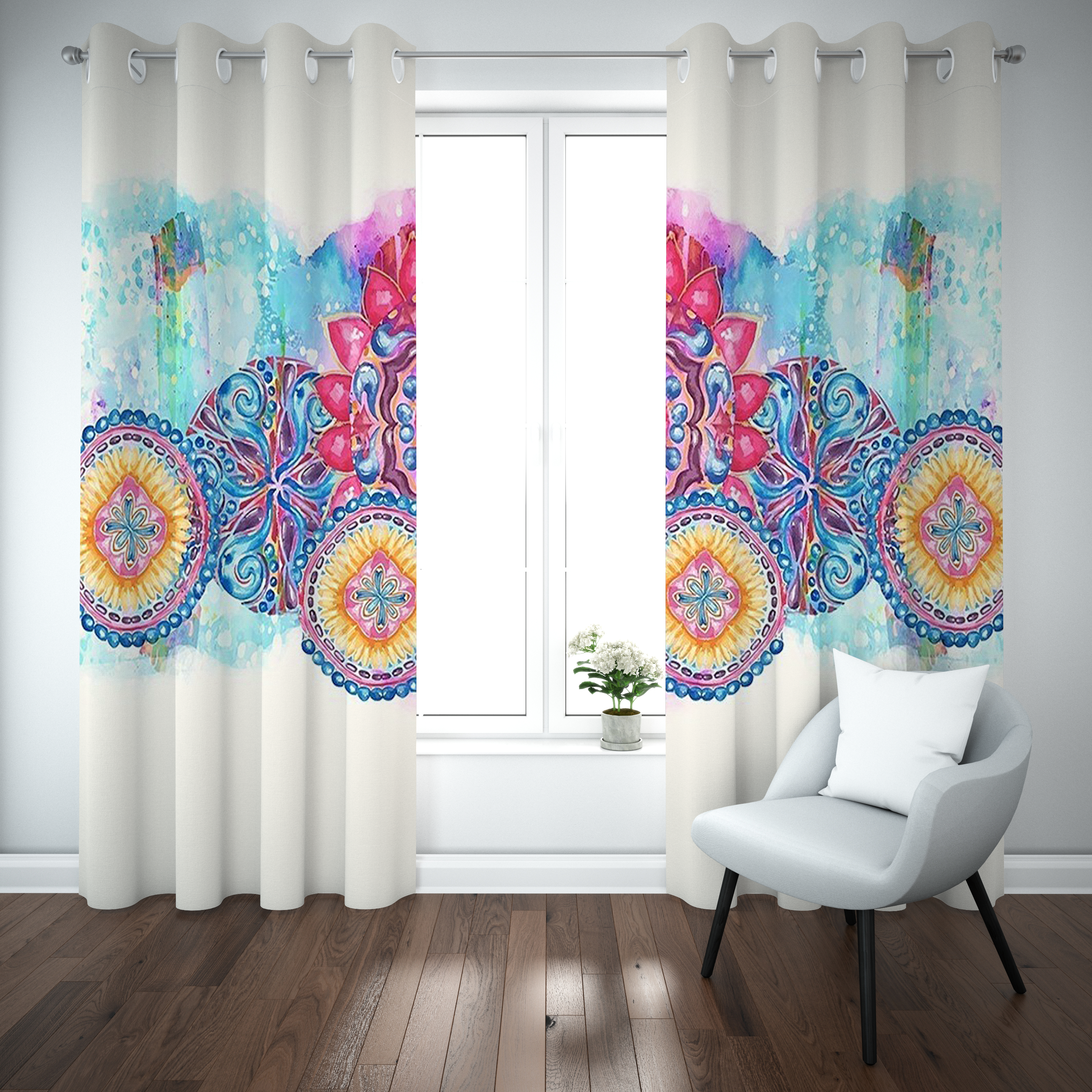 Festival Mandala Kaleidoscope Curtain