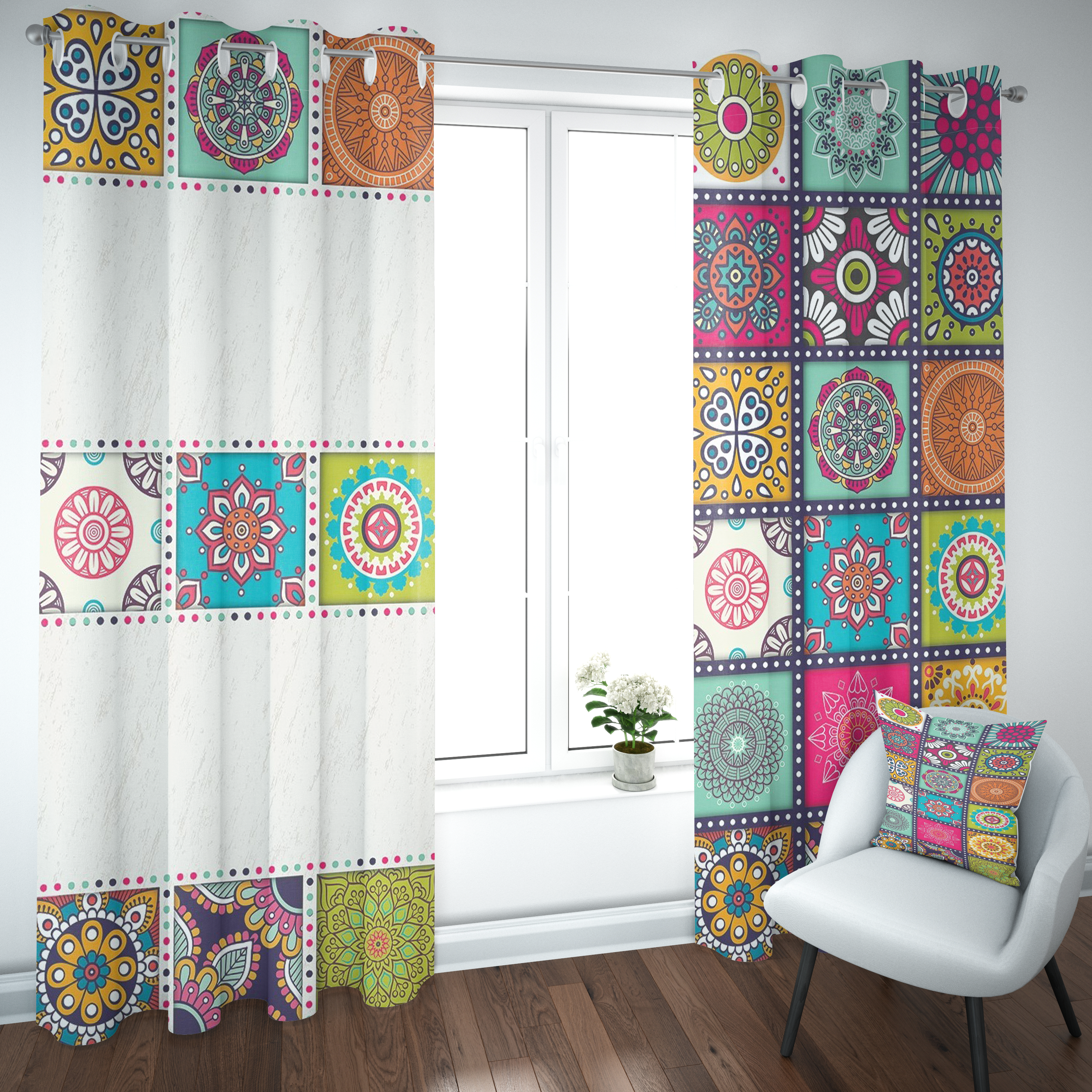 Global Bazaar Mosaic Patchwork Curtain