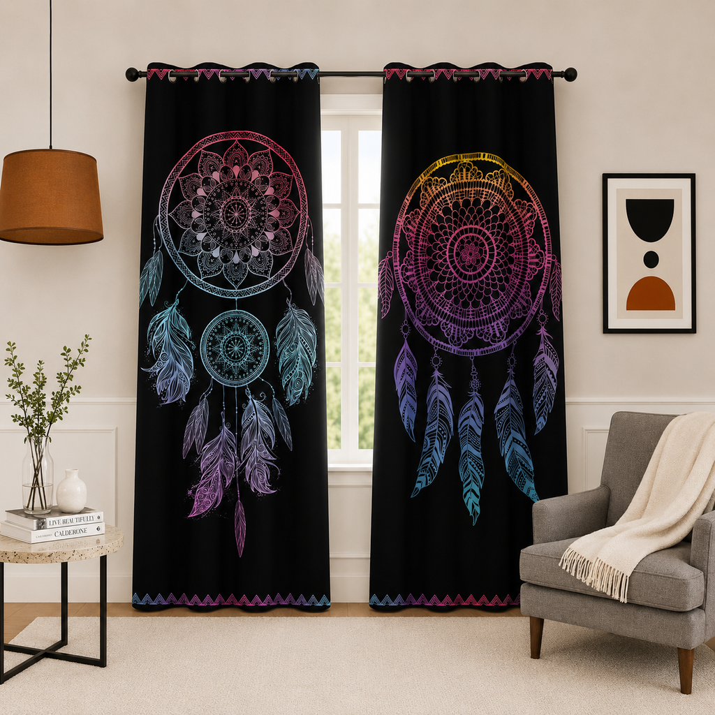 The Ethereal Neon-Gradient Mandala Panel