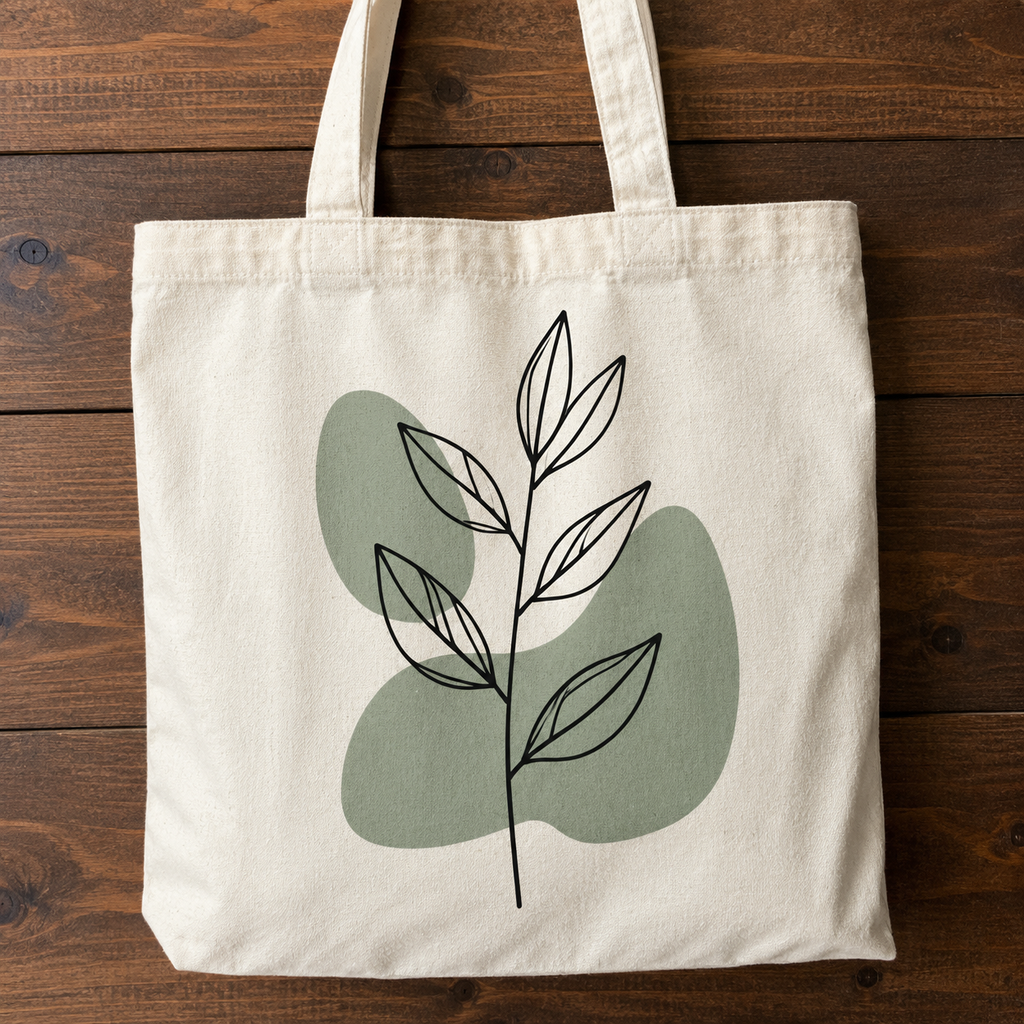 Serene Eucalyptus Fluid Shapes Tote Bag