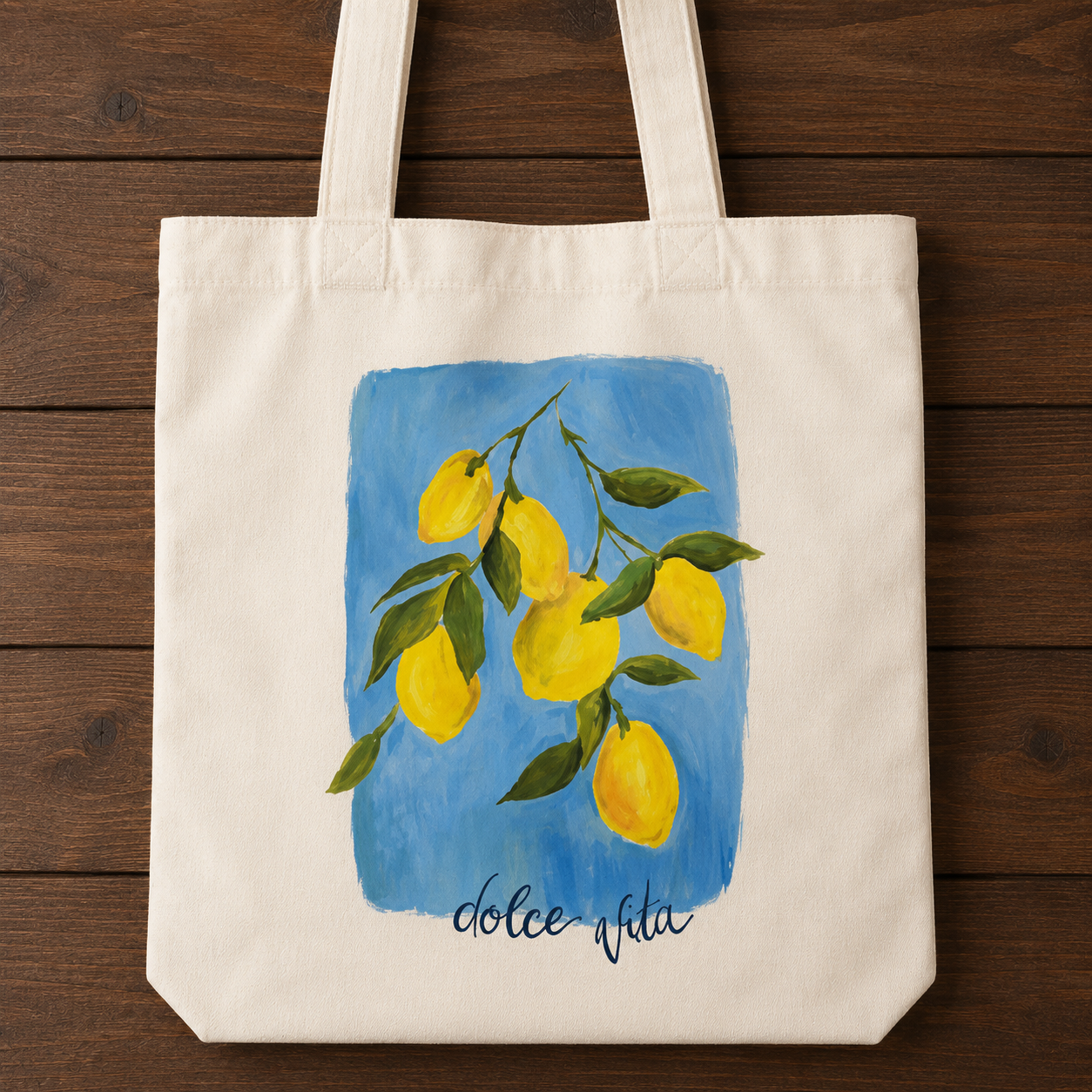 Dolce Vita Italian Lemon Paint Tote Bag