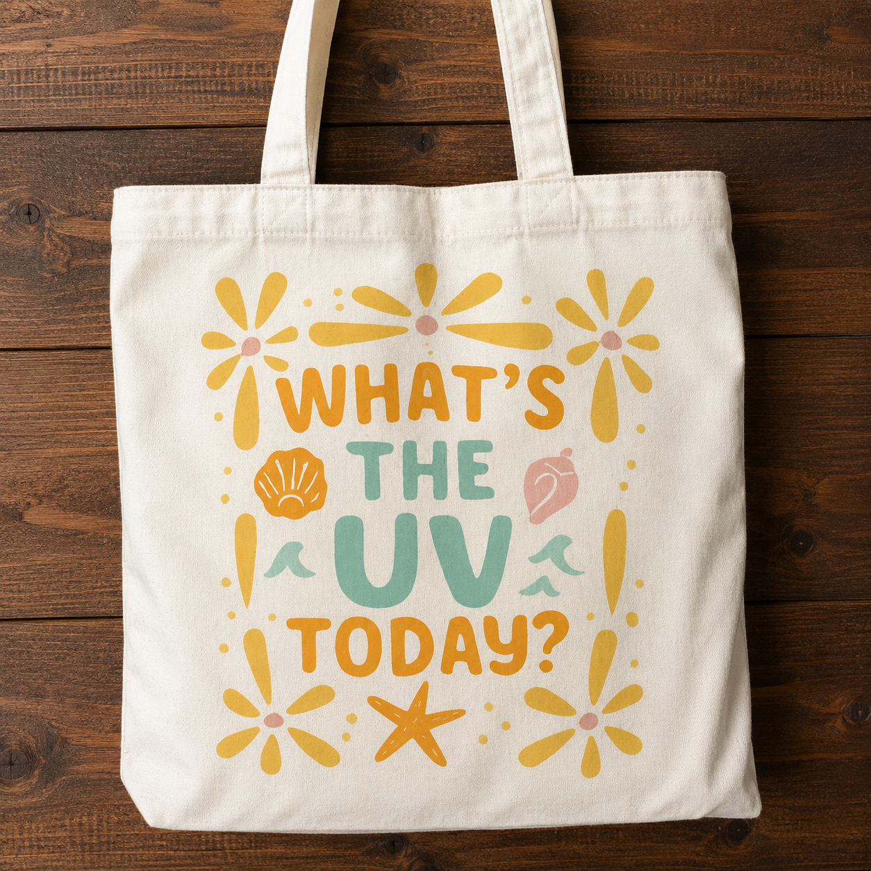 Playful Summer UV Graphic Slogan Tote Bag