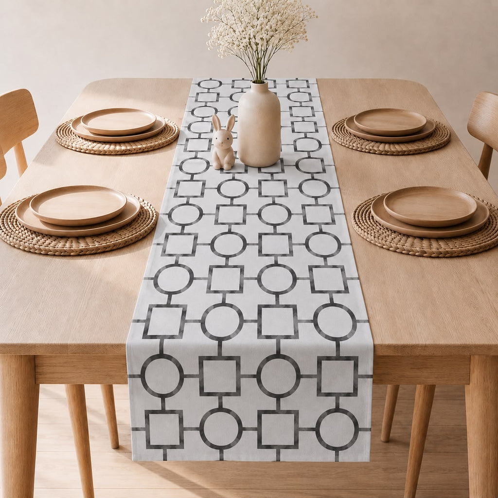Grey Foliage Table Runner