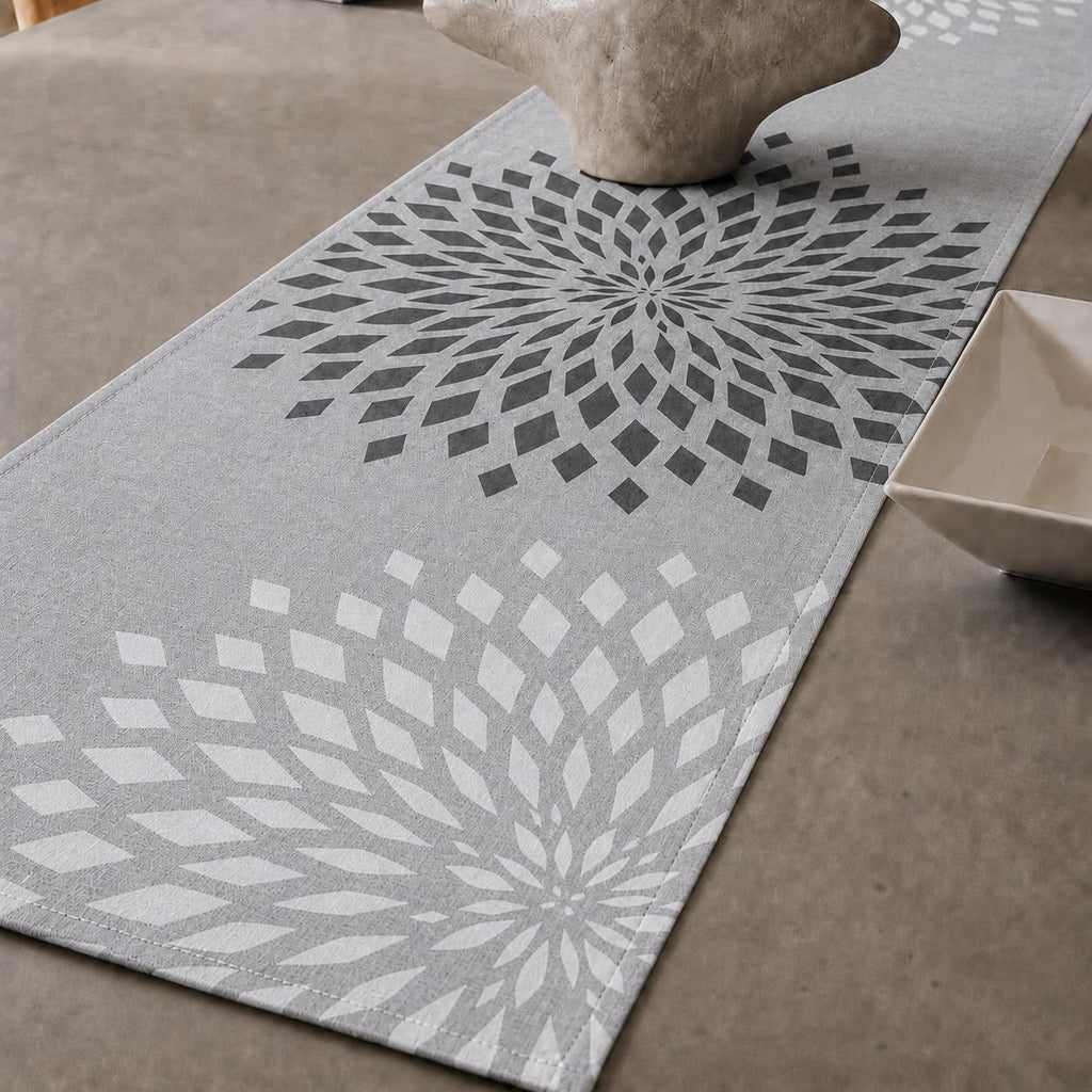 Grey Minimalist Branch Table Runner