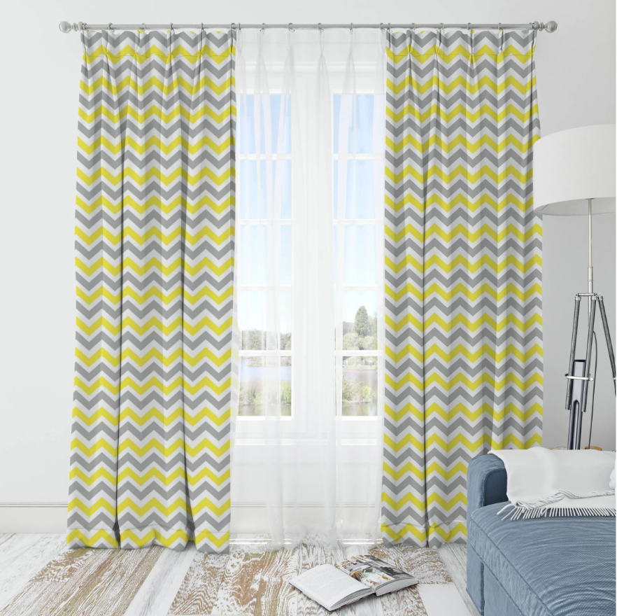 Yellowish Zigzag Curtain