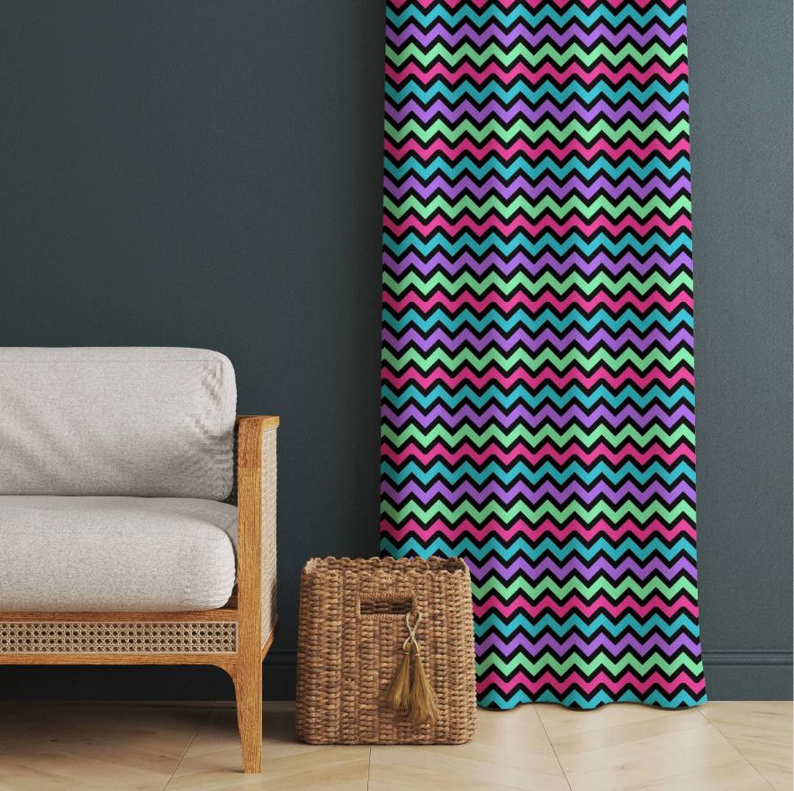 Multicolor Zigzag Curtain